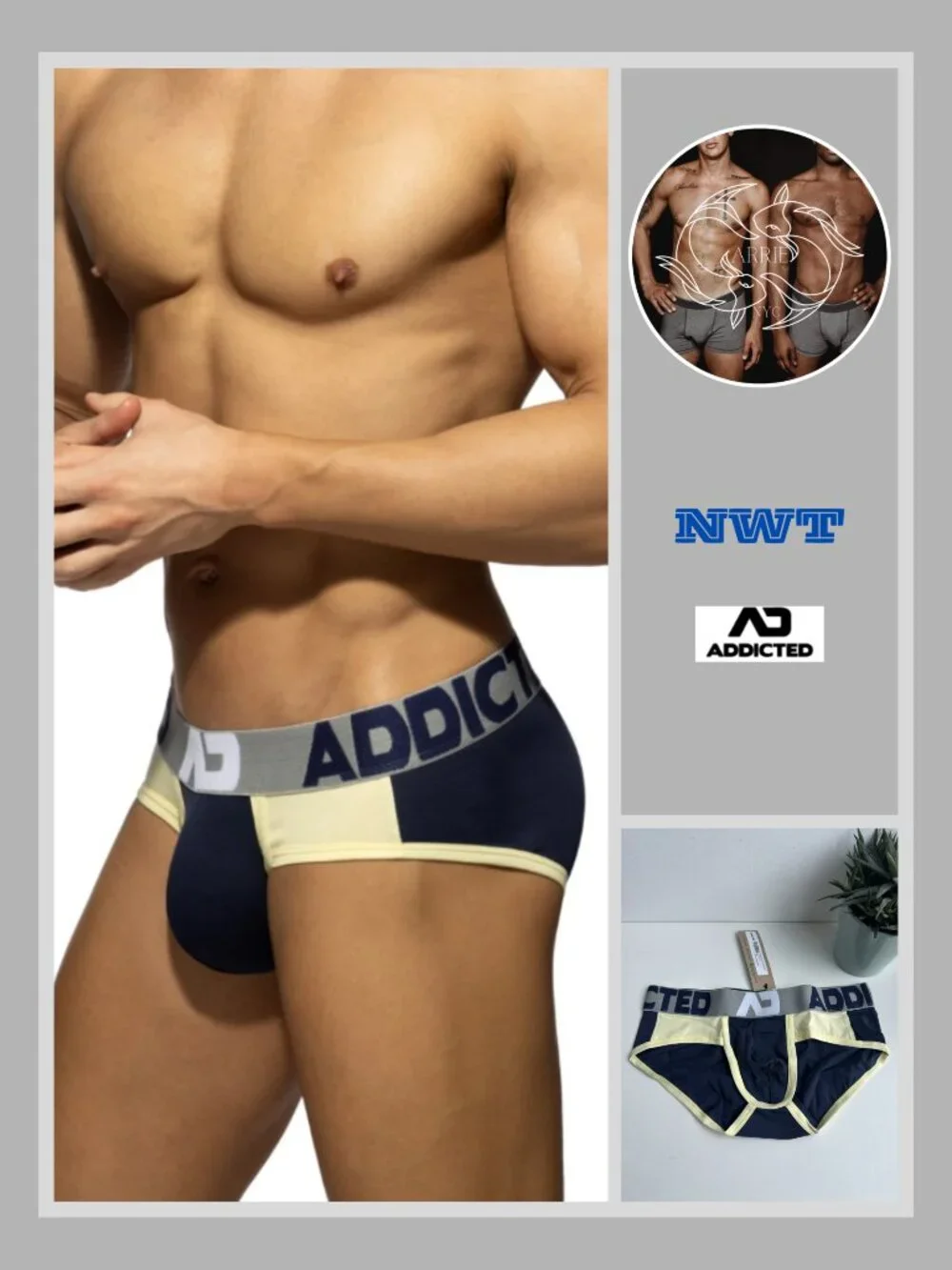 Addicted - Baby Yellow Panels Brief - Blue/Yellow (L)
